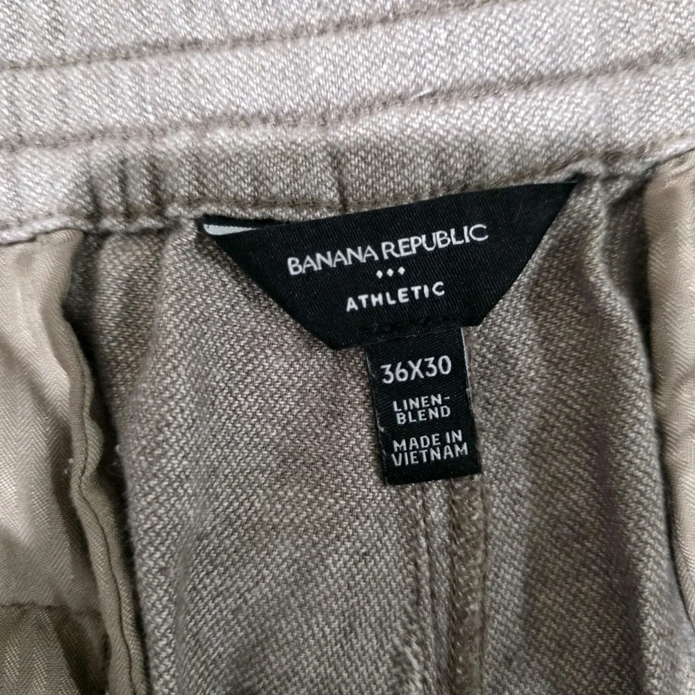 Banana Republic Mens Linen Blend Pants Size 36 X 30 Athletic Fit Business Casual